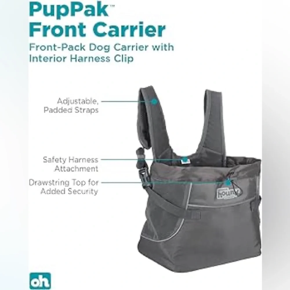 Outward Hound PupPak Dog Front Carrier, Small, Grey 10 pounds